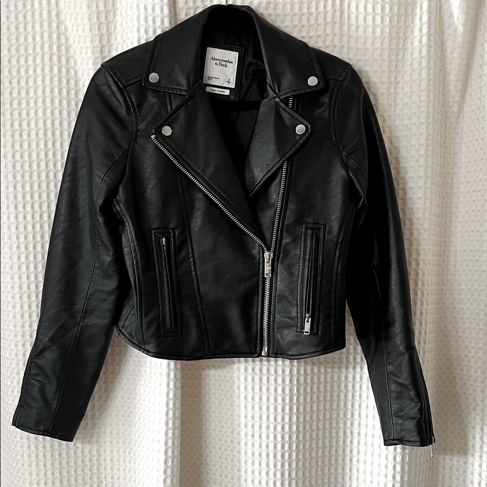 Abercrombie & Fitch Classic Black Leather Jacket